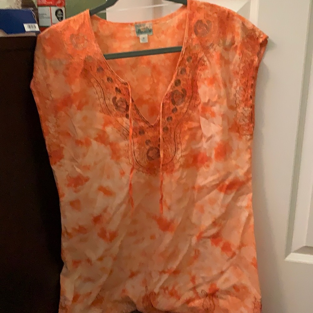 Orange and gold swimsuit cover up